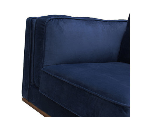 NAILAH 3 SEATER FABRIC  SOFA - BLUE
