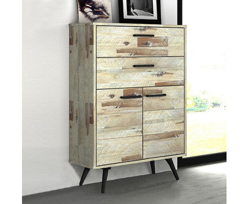 Damiane 4 Drawer Tallboy - Natural Wood
