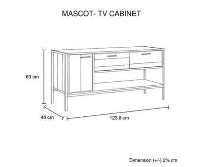 DYNIE TV CABINET ENTERTAINMENT UNIT - OAK