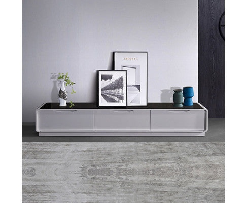 NIGELIA TV CABINET ENTERTAINMENT UNIT - BLACK & WHITE