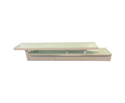 OSMOND ADJUSTABLE TV ENTERTAINMENT UNIT - 450(H) X 2800-4200(W) X 450(D) - HIGH GLOSS  WHITE