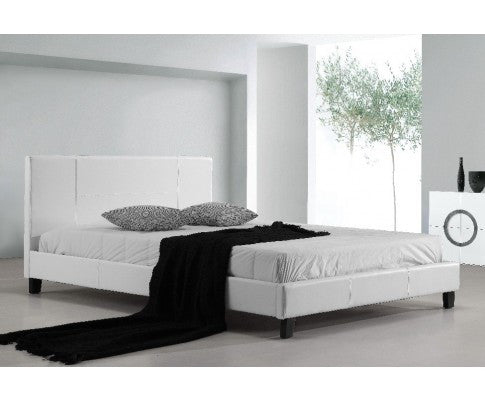 DOUBLE MORRILTON LEATHERETTE BED FRAME - WHITE