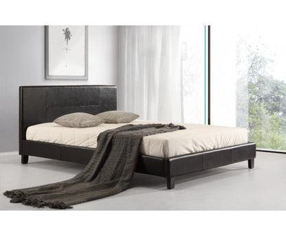 DOUBLE MORRILTON LEATHERETTE BED FRAME - BLACK