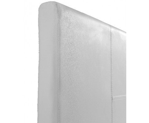 QUEEN KERVY LEATHER BED - WHITE