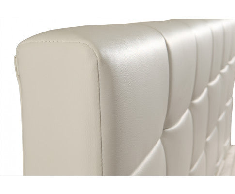 QUEEN MIKYLINE LEATHER BED - WHITE