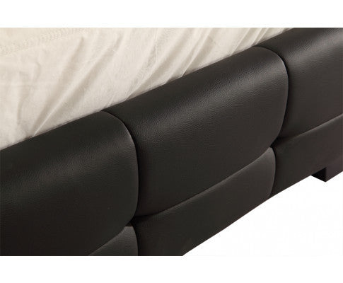 QUEEN DELUXE LEATHERETTE BED FRAME - BLACK