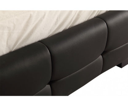 QUEEN DELUXE LEATHERETTE BED FRAME - BLACK