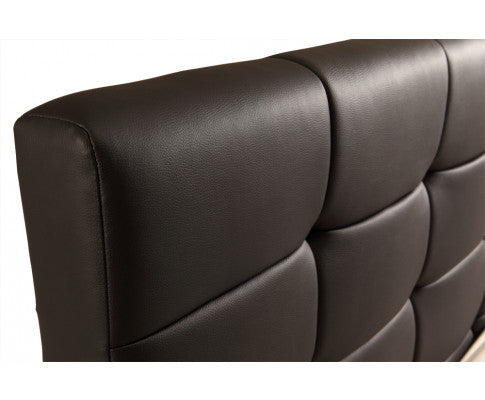 QUEEN DELUXE LEATHERETTE BED FRAME - BLACK