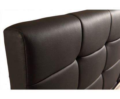 QUEEN DELUXE LEATHERETTE BED FRAME - BLACK