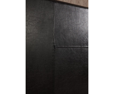 QUEEN ACHIRD LEATHER BED - BLACK