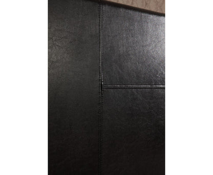 QUEEN ACHIRD LEATHER BED - BLACK