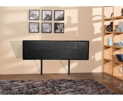 KING ALKAID LEATHERETTE BEDHEAD - BLACK