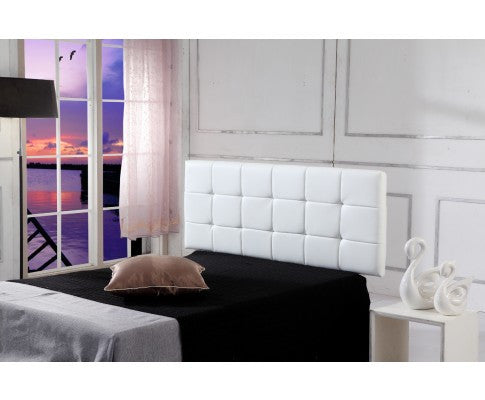 Swarz (V63-768265) Queen Deluxe Leatherette Headboard Bedhead - White