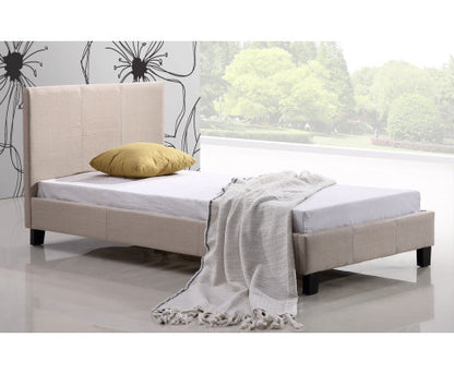 SINGLE HARLEY FABRIC BED - BEIGE