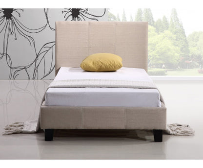 SINGLE HARLEY FABRIC BED - BEIGE