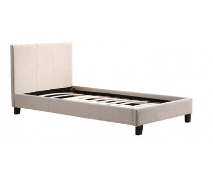 SINGLE HARLEY FABRIC BED - BEIGE