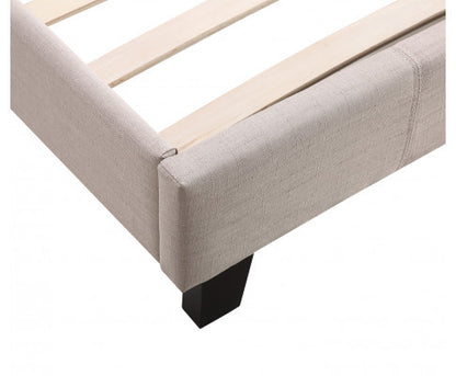 SINGLE HARLEY FABRIC BED - BEIGE
