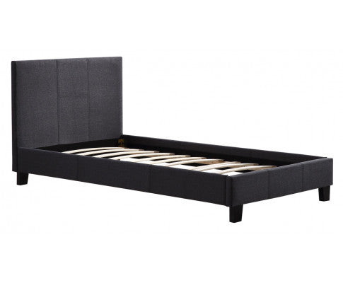SINGLE HARLEY FABRIC BED - GREY