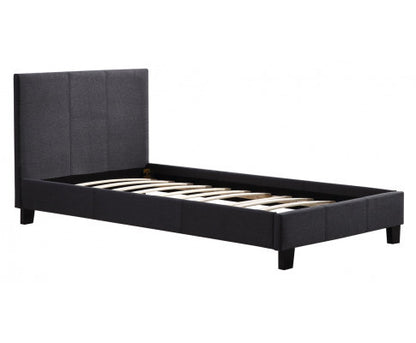 SINGLE HARLEY FABRIC BED - GREY