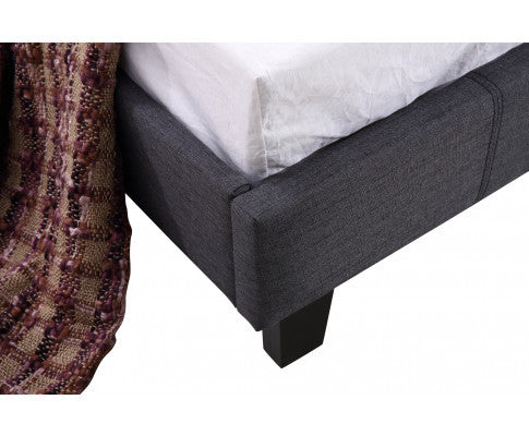SINGLE HARLEY FABRIC BED - GREY