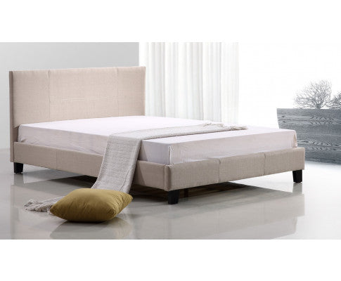 QUEEN HARLEY FABRIC BED - BEIGE