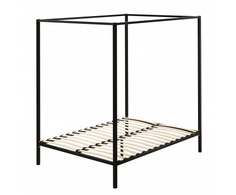 QUEEN  4 POSTER METAL BED ( V63-817873) -   BLACK