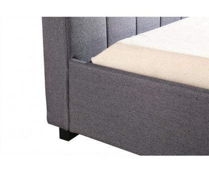 KING SINGLE FELTON LINEN FABRIC DELUXE BED FRAME - GREY