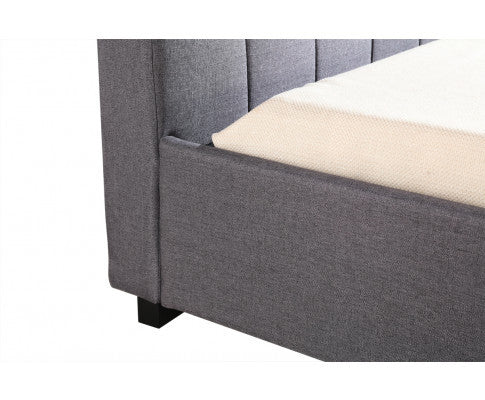 KING SINGLE PAULO FABRIC BED - GREY