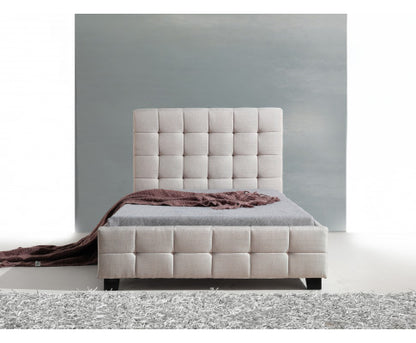 KING SINGLE PAULO FABRIC BED - BEIGE