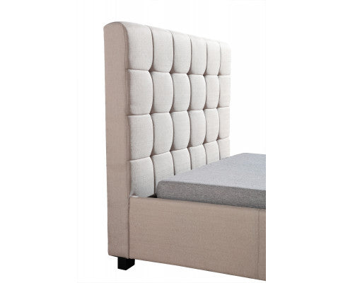 KING SINGLE PAULO FABRIC BED - BEIGE