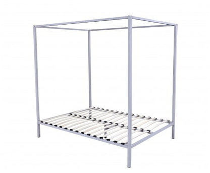 QUEEN  4 POSTER METAL BED ( V63-819523) - CREAM/OFF WHITE