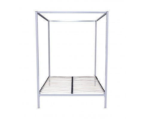 QUEEN  4 POSTER METAL BED ( V63-819523) - CREAM/OFF WHITE
