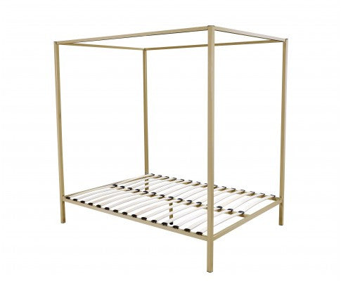 Queen 4 Poster Metal Bed (V63-819533) - Gold