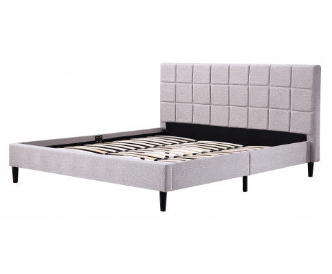 KING SYNDRA FABRIC BED FRAME - BEIGE
