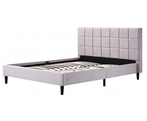 QUEEN SYNDRA FABRIC BED - BEIGE