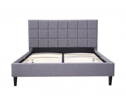 DELUXE QUEEN FABRIC BED FRAME-  GREY
