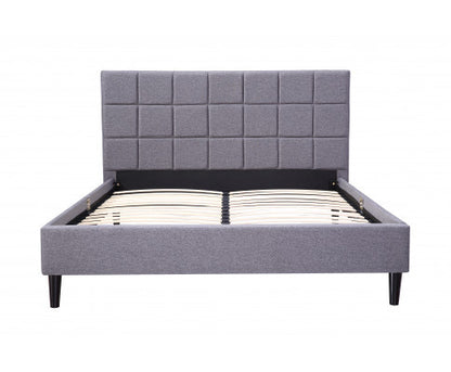 DELUXE QUEEN FABRIC BED FRAME-  GREY