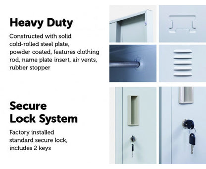 KENZIE STANDARD LOCK ONE-DOOR  OFFICE - GYM - STORAGE - SHED - LOCKER - GREY