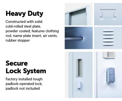 KENZIE PADLOCK - OPERATED ONE-DOOR  OFFICE - GYM - STORAGE - SHED - LOCKER - GREY