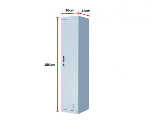 KENZIE PADLOCK - OPERATED ONE-DOOR  OFFICE - GYM - STORAGE - SHED - LOCKER - GREY