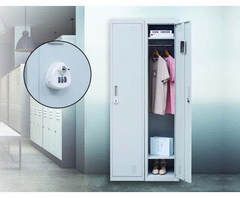 KENZIE ONE-DOOR  OFFICE - GYM - STORAGE - SHED - LOCKER WITH 3-DIGIT COMBINATION - GREY