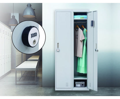 KENZIE ONE-DOOR  OFFICE - GYM - STORAGE - SHED - LOCKER WITH 4-DIGIT COMBINATION - GREY