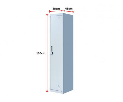 KENZIE ONE-DOOR  OFFICE - GYM - STORAGE - SHED - LOCKER WITH 4-DIGIT COMBINATION - GREY