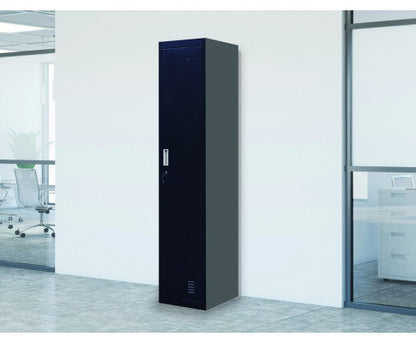 KENZIE STANDARD LOCK ONE-DOOR  OFFICE - GYM - STORAGE - SHED - LOCKER - BLACK