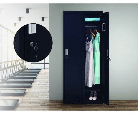 KENZIE STANDARD LOCK ONE-DOOR  OFFICE - GYM - STORAGE - SHED - LOCKER - BLACK