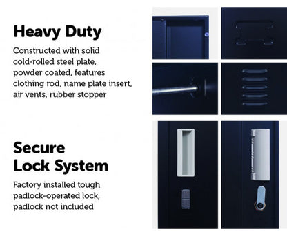 KENZIE PADLOCK - OPERATED ONE-DOOR  OFFICE - GYM - STORAGE - SHED - LOCKER - BLACK