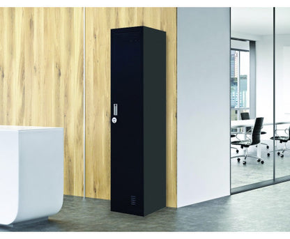 KENZIE ONE-DOOR  OFFICE - GYM - STORAGE - SHED - LOCKER WITH 4-DIGIT COMBINATION - BLACK