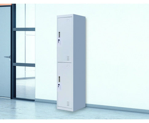 Kenzie Standard Lock Two-door Office - Gym - Storage - Shed - Locker - Grey
