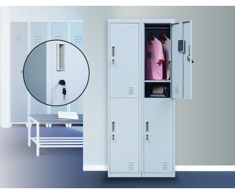 KENZIE STANDARD LOCK TWO-DOOR  OFFICE - GYM - STORAGE - SHED - LOCKER - GREY