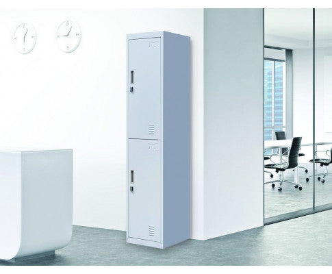 Kenzie Padlock - Operated Two-door Office - Gym - Storage - Shed - Locker - Grey